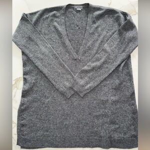 Vince Gray Wool Cashmere V-Neck Sweater |Size L |Lightweight Knit
